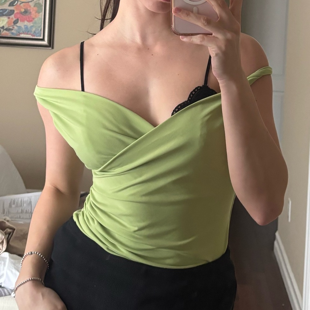 Kenneth Cole Off-Shoulder Wrap Front Top
